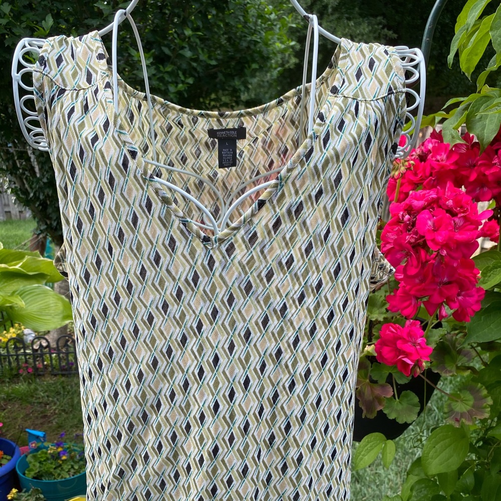 KENNETH COLE REACTION Diamond Sleeveless Top SZ L